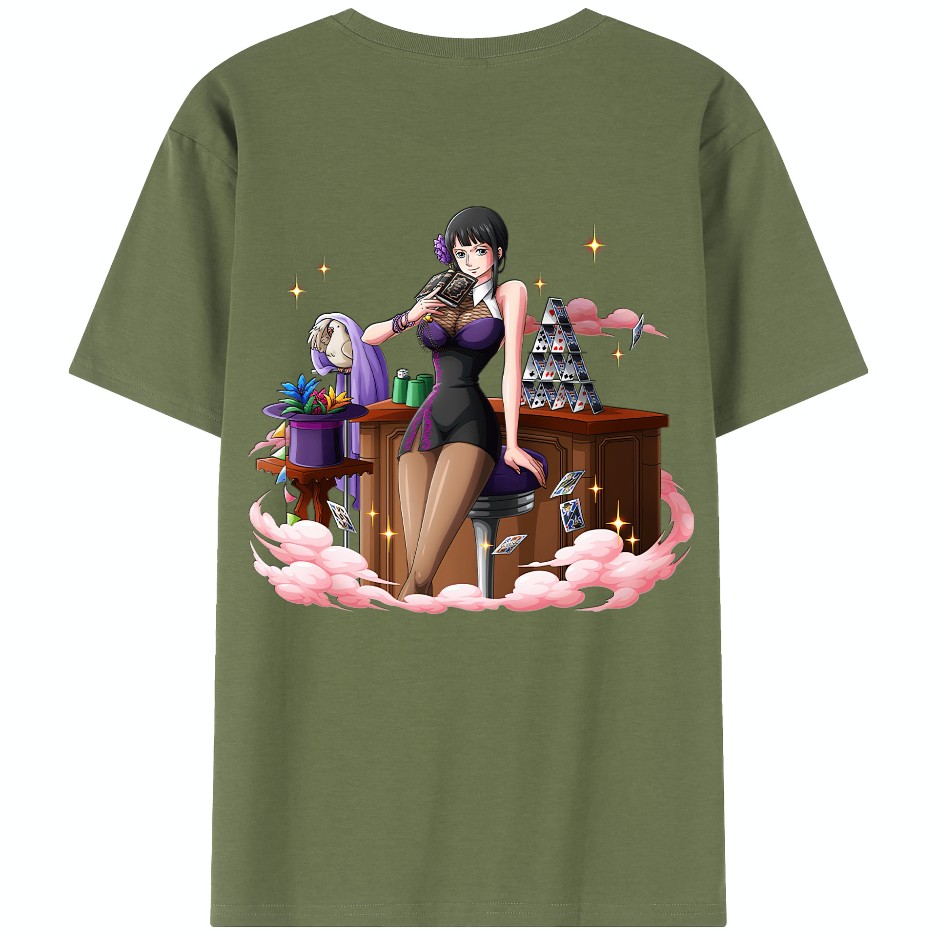 ワンピース ニコ・ロビン ONE PIECE Nico Robin 綿100％半袖Tシャツ（背面プリント）